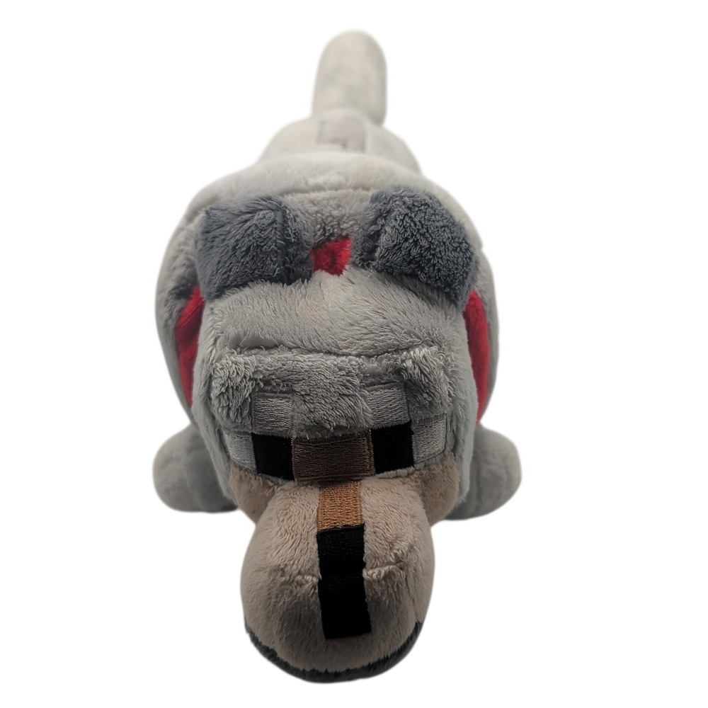 Jinx Minecraft Plush 15in Gray Untamed Wolf Dog Mojang Polyester 2014
